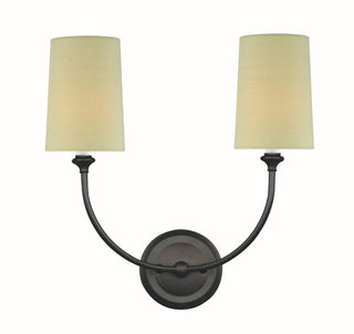 Buy dark-bronze-and-natural-cream-shade Sylvan Sconce by Crystorama