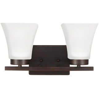 Buy bronze-with-satin-etched-glass-and-white-shade Bayfield Vanity by Generation Lighting