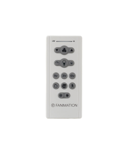 Fanimation TR205S Handheld Remote Control for Blitz & Covert DC Ceiling Fans – 3-Speed Fan, Light Dimming, Reverse, Timer & Wall Cradle Included