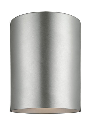 Buy painted-brushed-nickel-and-metal-shade Outdoor Cylinders Outdoor (Wet) Flush Mount Light by Visual Comfort Studio