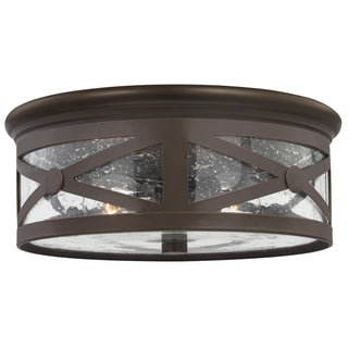 Buy antique-bronze-with-clear-seeded-glass-and-clear-shade Outdoor Ceiling Outdoor (Damp) Flush Mount Light by Generation Lighting