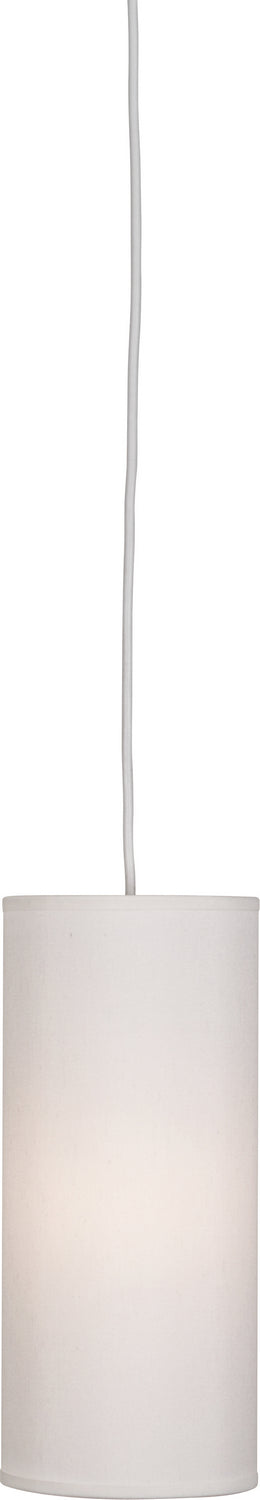 Buy painted-white-with-pearl-dupioni-fabric-shade-glass-and-white-shade Elena Pendant by Robert Abbey