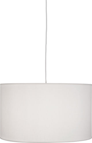 Buy painted-white-with-pearl-dupoini-fabric-shade-with-fabric-diffuser-glass-and-white-shade Elena Pendant by Robert Abbey