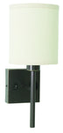 Oil Rubbed Bronze with Off-White Linen Hardback Glass and White Shade