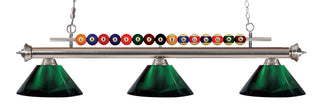 Buy brushed-nickel-with-green-glass-and-green-shade Shark Billiard by Z-Lite