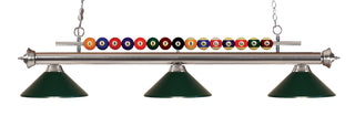 Buy brushed-nickel-with-dark-green-glass-and-green-shade Shark Billiard by Z-Lite