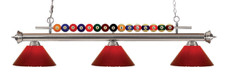 Buy brushed-nickel-with-red-glass-and-red-shade Shark Billiard by Z-Lite
