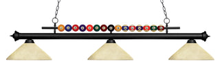 Buy matte-black-with-golden-mottle-glass-and-amber-brown-shade Shark Billiard by Z-Lite