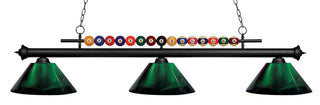 Buy matte-black-with-green-glass-and-green-shade Shark Billiard by Z-Lite