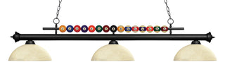 Buy matte-black-with-golden-mottle-glass-and-multicolor-shade Shark Billiard by Z-Lite
