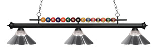 Buy matte-black-with-clear-ribbed-chrome-glass-and-multicolor-shade Shark Billiard by Z-Lite
