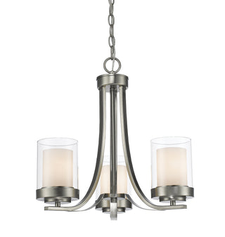 Buy brushed-nickel-with-clear-outside-matte-opal-inside-glass-and-opal-shade Willow Chandelier by Z-Lite