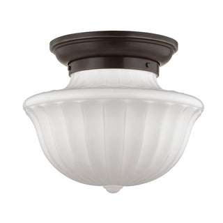 Buy old-bronze-with-white-glass-and-white-shade Dutchess Outdoor (Damp) Flush Mount Ceiling Light by Hudson Valley