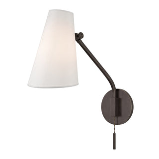 Buy old-bronze-with-white-glass-and-white-shade Patten Outdoor (Damp) Sconce by Hudson Valley