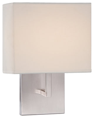 Buy brushed-nickel-with-white-glass-and-white-shade George Kovacs Outdoor (Damp) Sconce by George Kovacs