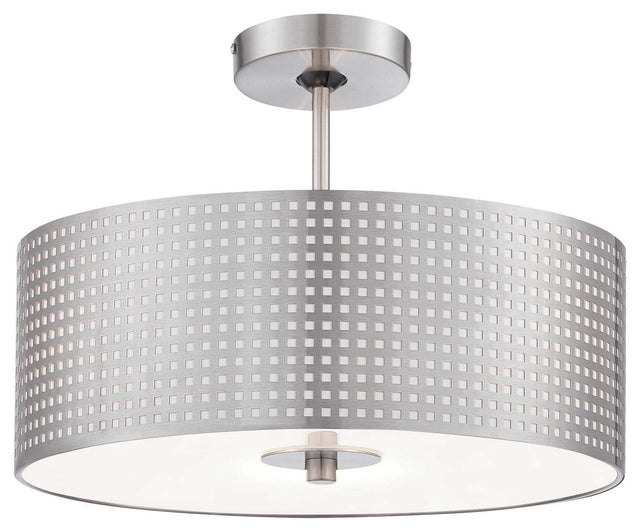 Grid Outdoor (Damp) Semi-Flush Mount Ceiling Light by George Kovacs
