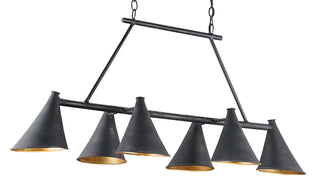 Culpepper Black Rectangular Chandelier Chandelier by Currey and Company