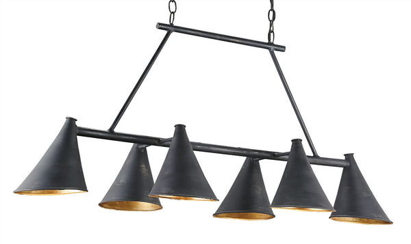 Culpepper Black Rectangular Chandelier Chandelier by Currey and Company
