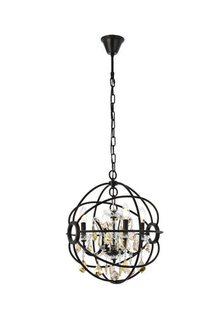 Buy dark-bronze-with-golden-teak-smoky-glass Geneva Pendant by Elegant Lighting