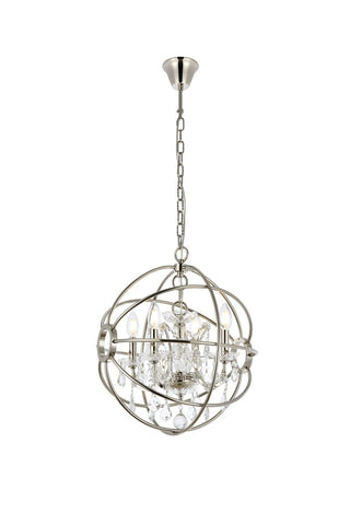 Buy polished-nickel-with-clear-glass Geneva Pendant by Elegant Lighting