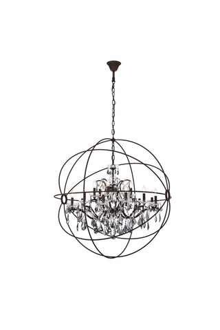 Buy rustic-intent-with-silver-shade-grey-glass Geneva Chandelier by Elegant Lighting