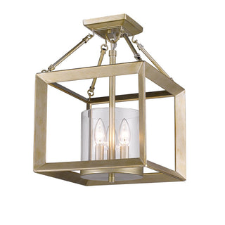 Buy white-gold Smyth Semi Flush Mount Light by Golden