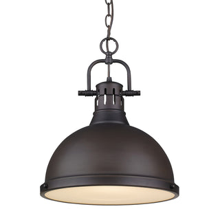 Buy rubbed-bronze-with-rubbed-bronze-glass Duncan Outdoor (Damp) Pendant by Golden