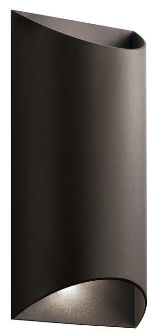 Buy textured-architectural-bronze-with-clear-tempered-glass-with-inside-etch-glass Wesley Outdoor (Wet) Sconce by Kichler