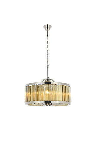Buy polished-nickel-with-golden-teak-smoky-glass Chelsea Chandelier by Elegant Lighting