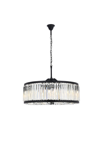 Buy matte-black-with-clear-glass-and-clear-shade Chelsea Chandelier by Elegant Lighting