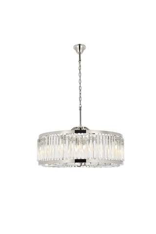 Buy polished-nickel-with-clear-glass-and-clear-shade Chelsea Chandelier by Elegant Lighting