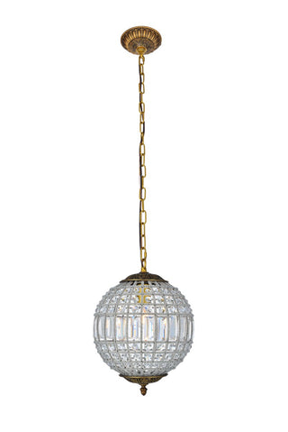 Buy french-gold-with-clear-glass-and-clear-shade Olivia Pendant by Elegant Lighting