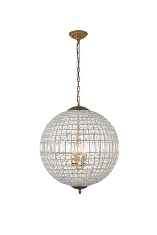 Buy french-gold-with-clear-glass-and-clear-shade Olivia Chandelier by Elegant Lighting