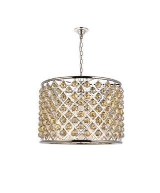 Buy polished-nickel-with-golden-teak-smoky-glass Madison Chandelier by Elegant Lighting