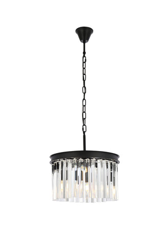 Buy matte-black-with-clear-glass-and-clear-shade Sydney Pendant by Elegant Lighting