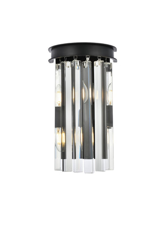 Buy matte-black-with-clear-glass Sydney Outdoor (Damp) Sconce by Elegant Lighting