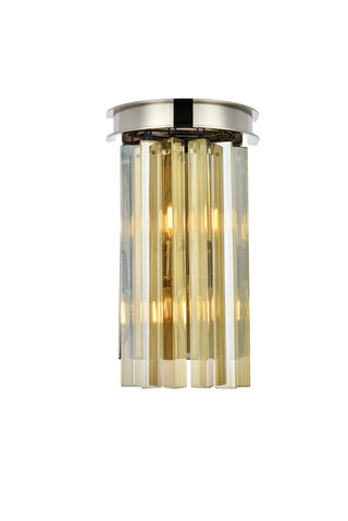 Buy polished-nickel-with-golden-teak-smoky-glass Sydney Outdoor (Damp) Sconce by Elegant Lighting