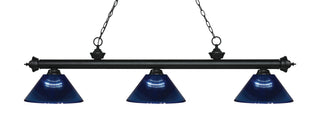 Buy matte-black-with-dark-blue-glass-and-blue-shade Riviera Billiard by Z-Lite