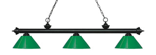 Buy matte-black-with-green-glass Riviera Billiard by Z-Lite