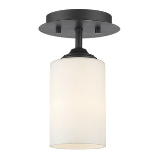 Buy bronze-with-matte-opal-glass-and-white-shade Bordeaux Flush Mount Ceiling Light by Z-Lite