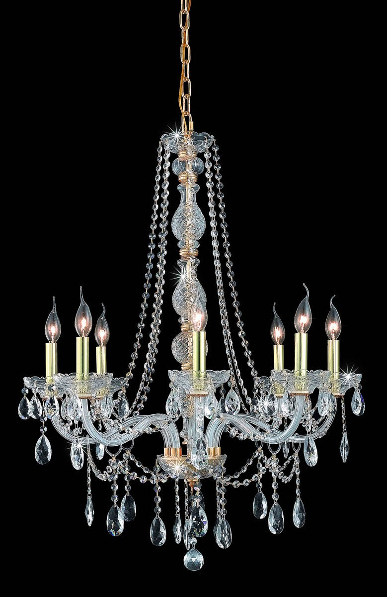 Verona Chandelier by Elegant Lighting – Lights: 8 Light (28.00"L x 28.00"W x 34.00"H) – Finish: Gold – Elegant Lighting-7958D28G/RC