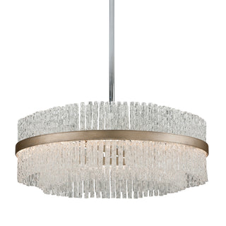 Buy silver-leaf-polished-stainless-with-clear-textured-glass Chime Chandelier by Corbett Lighting