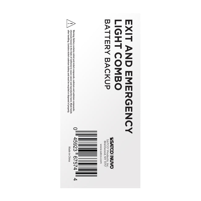 Combination Green Exit Sign/Emergency Light, 2.8W | Satco – Lighting ...