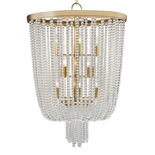 Buy aged-brass-with-clear-glass Royalton Outdoor (Damp) Chandelier by Hudson Valley