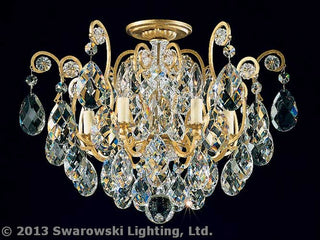 Buy heirloom-gold-with-clear-crystals-from-swarovski-glass-and-clear-shade Renaissance Semi-Flush Mount Ceiling Light by Schonbek