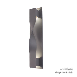 Buy graphite-with-white-glass-and-metal-shade Twist Sconce by Modern Forms