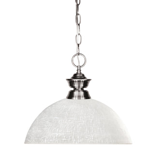 Buy brushed-nickel-with-white-linen-glass-and-white-shade Shark Pendant by Z-Lite