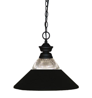 Buy matte-black-with-clear-ribbed-matte-black-glass-and-clear-shade Shark Pendant by Z-Lite