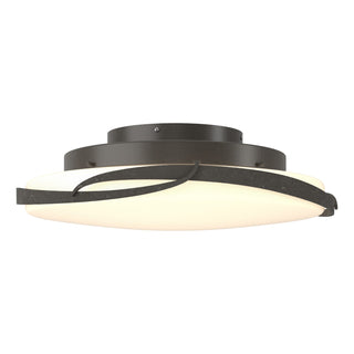 Buy dark-smoke-with-opal-glass-gg-glass-and-opal-shade Flora Semi-Flush Mount Ceiling Light by Hubbardton Forge