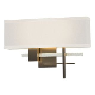 Buy dark-smoke-with-flax-shade-se-glass-and-natural-cream-shade Cosmo Sconce by Hubbardton Forge
